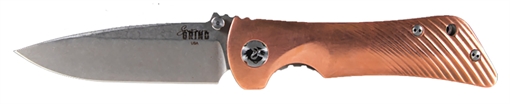 Picture of Southern Grind Spider Monkey 3.25" Folding Drop Point Plain Satin S35VN SS Blade, Titanium/Copper Handle, Includes Pocket Clip SG06030014