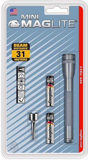 Picture of Maglite SP22 Mini Maglite 2 AAA-Cell Flashlight w/ Pocket Clip M3A096