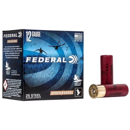 Picture of FEDERAL SPEED SHOK STEEL AMO 12GA #T 3" 1-1/4 OZ 25RD (10 BOX CASE) WF142T WF142 T