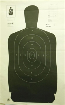 Picture of Speedwell Official NRA Police Qualification Silhouette Police Silhouette - Black - 50 yd. 24" X 45" 100/Pack B 27 FSA