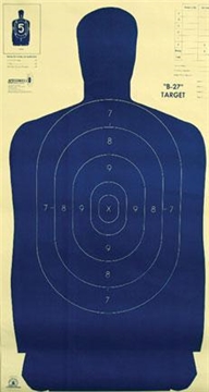 Picture of Speedwell Official NRA Police Qualification Silhouette Police Silhouette - Blue 50 yd. 100/Pack B 27 FS BL