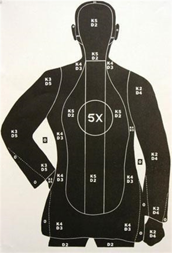 Picture of Speedwell Police Qualification Silhouette New Standard 5 X Ring - 200/Pack -27" X 38" B 21 XNS