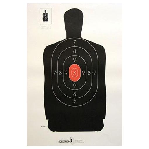 Picture of Speedwell Police Silhouette Paper Target Orange 100/ct RSB34G100