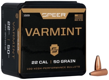 Picture of Speer Varmint Soft Point Rifle Bullets .224 cal .224" 50 gr SSP 100/ct 1029