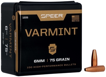 Picture of Speer Varmint 6mm 75gr Jacketed Hollow Point 100 Per Box/5 Case 1205
