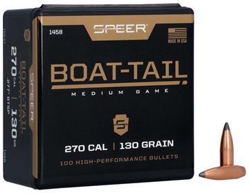 Picture of Speer Boat-Tail 270Cal 130gr Spitzer Boat Tail Soft Point 100 Per Box/5 Case 1458