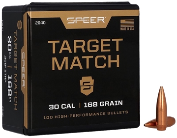 Picture of Speer Rifle Plinking Target Match .308 168 gr Open Tip Match Boat Tail 100 Per Box/ 5 Case 2040