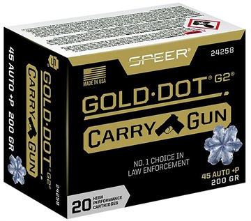 Picture of Speer Ammunition Speer Gold Dot, 45 ACP, 200Gr, Gold Dot Hollow Point, 20 Round Box 24258