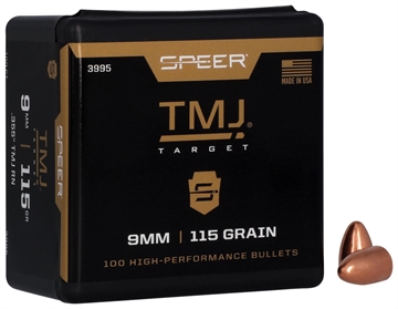 Picture of Speer TMJ Handgun Plinking Bullets 9mm Luger .355" 115 gr TMJ-RN 100/ct 3995