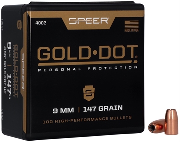 Picture of Speer Gold Dot Personal Protection 9mm 147gr Hollow Point 100 Per Box/5 Case 4002