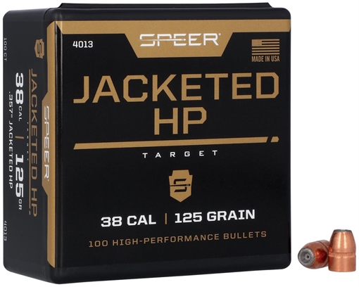 Picture of Speer Handgun 38Cal 125gr Jacketed Hollow Point 100 Per Box/5 Case 4013