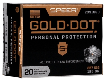 Picture of Speer Gold Dot Personal Protection Handgun Bullets .38/.357 SIG .357" 125 gr GDHP 100/ct 4360