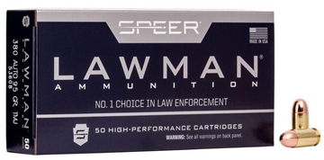 Picture of Speer Ammunition Speer Lawman, Training, 380ACP, 95 Grain, Total Metal Jacket, 50 Round Box 53608