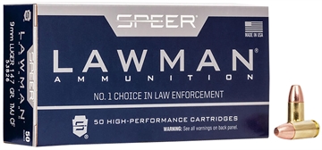 Picture of Speer Lawman Training Clean-Fire 9mmLuger 147gr Total Metal Jacket Flat Nose 50 Per Box/20 Case 53826