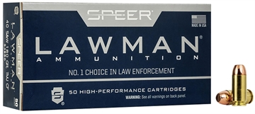 Picture of Speer Lawman Training Clean-Fire 40S&W 180gr Total Metal Jacket Round Nose 50 Per Box/20 Case 53880
