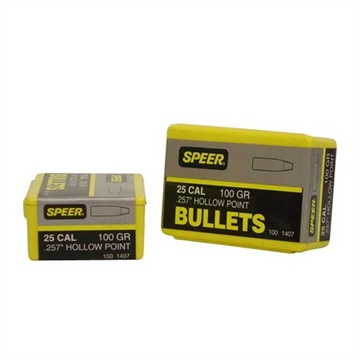 Picture of Speer Varmint Hollow Point Handgun Bullets .25 cal .257" 100 gr JSP 100/ct 1407