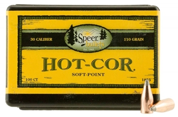 Picture of Speer Bullets 1855 Hot-Cor 30 Cal .308 110 gr Soft Point (SP) 100 Per Box 076683018557