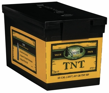 Picture of Speer Bullets TNT Rifle 25 Caliber .257 87 GR Hollow Point Value Pack 750 Box 076683047229