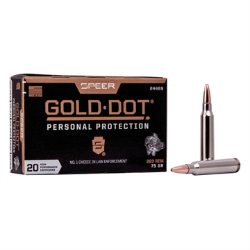 Picture of Speer Gold Dot Personal Protection Rifle Ammunition 223 Rem 75gr SP 2775 fps 20/ct 24469