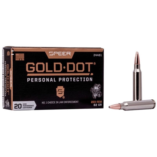 Picture of Speer Gold Dot Rifle Ammunition 223 Rem 62gr SP 3000 fps 20/ct 24461