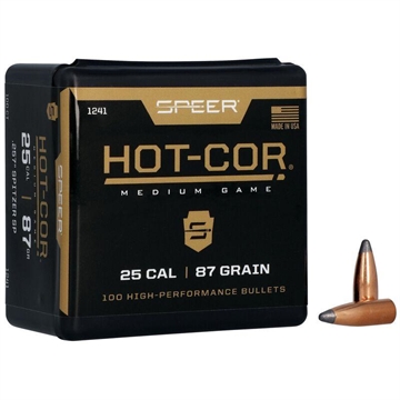 Picture of Speer Hot-Cor Rifle Bullets .25 cal .257" 87 gr SSP 100/ct 1241