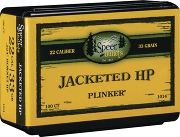Picture of Speer Plinker Jacketed Rifle Bullet .22 Hornet .224" 33 gr Hornet JHP 100/ct 1014