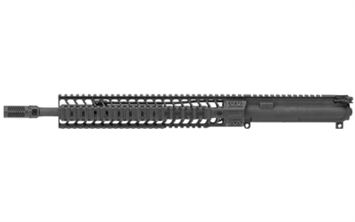 Picture of Spike's Tactical Complete Upper Receiver, 223 Rem/556NATO, 14.5" Barrel (16" OAL with Pinned Brake), Mid-length Gas System, Fits AR Rifles, Black, Flat Top Receiver, No Sights, 12" CRR Quad Rail, Dynacomp Muzzle Brake, No Mags STU5050-CQ2D