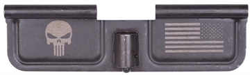 Picture of Spikes Ejection Port Door Punisher and Flag AR-15 Black Phosphate Steel SED7005