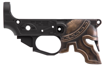 Picture of Spikes Rare Breed Spartan Stripped Lower Receiver Multi-Caliber 7075-T6 Aluminum Black Anodized with Painted Front for AR-15 STLB610PH