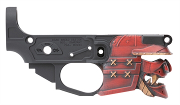 Picture of Spikes STLB630-PH Rare Breed Samurai Stripped Lower Receiver Multi-Caliber 7075-T6 Aluminum Black Anodized with Painted Front for AR-15 STLB630PH