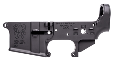 Picture of Spikes PHU Joker Stripped Lower Receiver Multi-Caliber 7075-T6 Aluminum Black Anodized for AR-15 STLS024