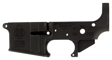 Picture of Spikes PHU Spade Stripped Lower Receiver Multi-Caliber 7075-T6 Aluminum Black Anodized for AR-15 STLS029