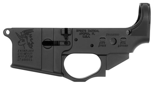 Picture of Spikes Snowflake Stripped Lower Receiver Multi-Caliber 7075-T6 Aluminum Black Anodized for AR-15 STLS030