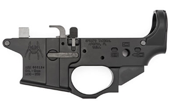 Picture of Spike's Tactical ST9 9mm Colt Style Lower w/Spider Logo, Semi-automatic, Black Finish, Bolt Locks Back After Last Round STLS910