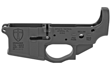 Picture of Spike's Tactical Crusader, Stripped Lower, Semi-automatic, 223 Rem/556NATO, Black Finish, Crusader Logo STLS022