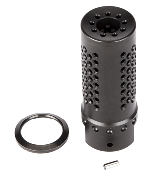 Picture of Spikes Tactical Dynacomp Extreme Muzzle Brake Black Nitride 416R Stainless Steel with 5/8"-24 tpi Threads & 2.25" OAL for 308 Win SBV1019