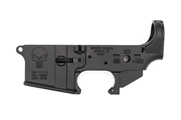 Picture of SPIKES TACTICAL STRIPPED LOWER RECEIVER, MULTI CAL, PUNISHER LOGO--COSMETIC BLEM STLS015-BLEM
