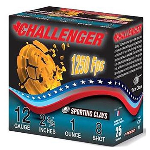 Picture of Challenger Ammo SPORTING CLAY 12 GAUGE 2-3/4'' 1OZ 1250 FPS #8 250 CASE CTA12SC18 2EX2810008