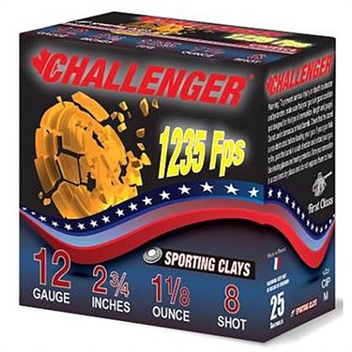 Picture of Challenger Ammo SPORTING CLAY 12 GAUGE 2-3/4'' 1-1/8OZ 1235 FPS #8 250 CASE CTA12SC8 2EX3000008