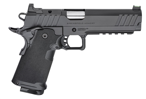 Picture of Springfield 1911 DS Prodigy AOS, Semi-automatic, Metal Frame Pistol, Full Size, 9MM, 5" Forged Stainless Steel Bull Barrel, Cerakote Finish, Black, Polymer Grips, Fiber Optic Front and Black Serrated Rear Sights, Optics Ready, Ambidextrous Safety, 10 Rounds, 2 Magazines PH9119AOSLC