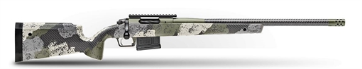Picture of Springfield Model 2020 Waypoint, Bolt Action, 308 Winchester, 20" Carbon Fiber Barrel, SA Radial Brake, Cerakote Finish, Graphite Black, Ridgeline Camo Carbon Fiber Stock with M-LOK, TriggerTech Adjustable Trigger, 5 Rounds, 1 AICS Short Action Magazine BAW920308CFD