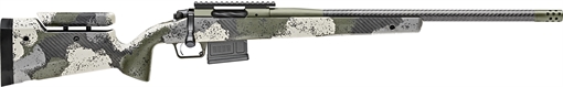 Picture of Springfield Model 2020 Waypoint, Bolt Action, 6.5 Creedmoor, 22" Carbon Fiber Barrel, SA Radial Brake, Green Color, Mil-Spec Green Cerakote, Evergreen Camo Adjustable Carbon Fiber Stock with M-LOK, TriggerTech Adjustable Trigger, 5 Rounds, 1 AICS Short Action Magazine BAW92265CMCFGA