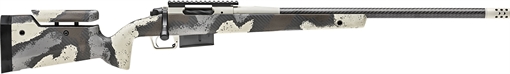 Picture of Springfield Model 2020 Waypoint, Bolt Action, 6.5 PRC, 24" Carbon Fiber Barrel, SA Radial Brake, Cerakote Finish, Graphite Black, Ridgeline Camo Adjustable Carbon Fiber Stock with M-LOK, TriggerTech Adjustable Trigger, 3 Rounds, 1 AICS Short Action Magazine BAW92465PRCCFDA