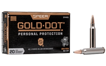Picture of Speer Ammunition Speer Gold Dot, 223 Remington, 62Gr, Gold Dot Hollow Point, 20 Round Box 24461 604544654974