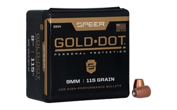 Picture of Speer Gold Dot Personal Protection 9mm 115gr Hollow Point 100 Per Box/5 Case 3994