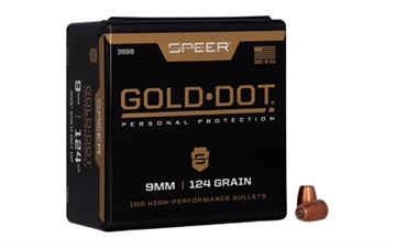 Picture of Speer Gold Dot Personal Protection 9mm 124gr Hollow Point 100 Per Box/5 Case 3998