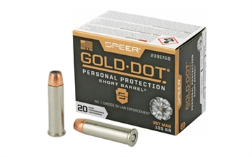 Picture of Speer Ammunition Speer Gold Dot, Personal Protection, 357MAG, 135 Grain, Hollow Point, Short Barrel, 20 Round Box 23917GD
