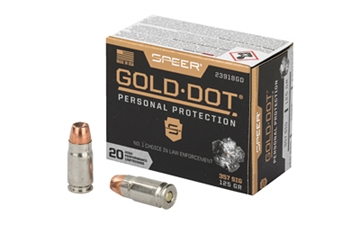 Picture of Speer Ammunition Speer Gold Dot, Personal Protection, 357 SIG, 125 Grain, Hollow Point, 20 Round Box 23918GD