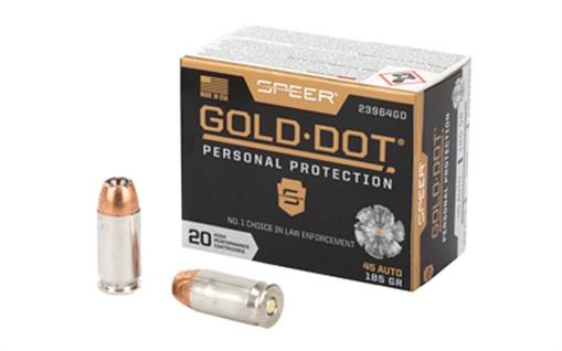 Picture of Speer Ammunition Speer Gold Dot, Personal Protection, 45ACP, 185 Grain, Hollow Point, 20 Round Box 23964GD