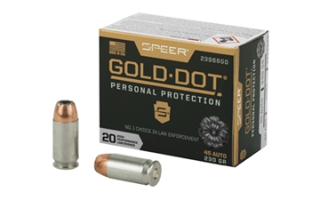 Picture of Speer Ammunition Speer Gold Dot, Personal Protection, 45ACP, 230 Grain, Hollow Point, 20 Round Box 23966GD